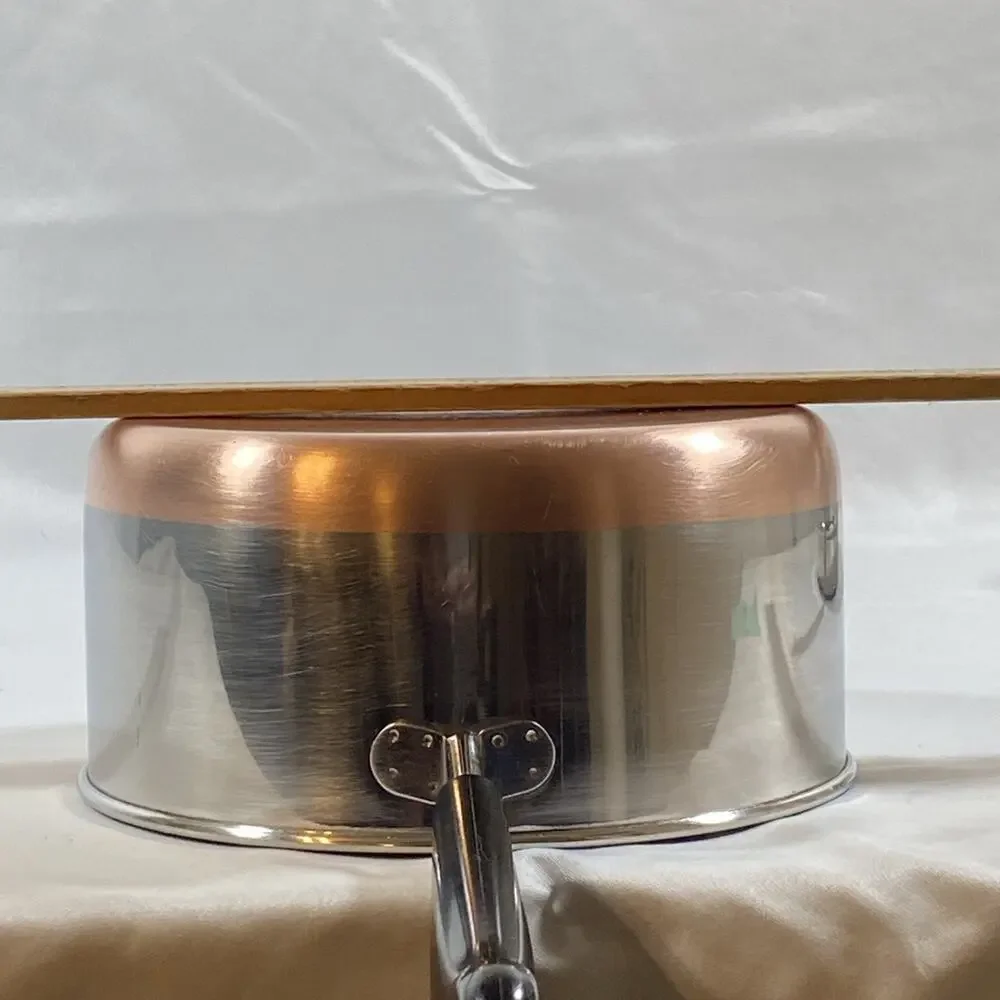 Revere Ware Copper Bottom 2 Qt Saucepan Steamer & Lid Clinton 95 h Stainless USA